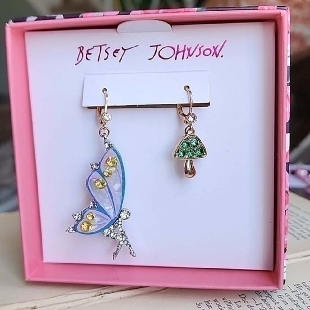 Betsey Johnson Fairy Mushroom Earrings